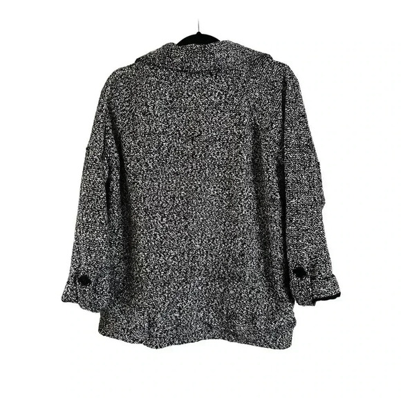 Free People Slouchy Moto Jacket Belted Wool Blend Trench Pea Coat Black XS - Picture 3 of 5